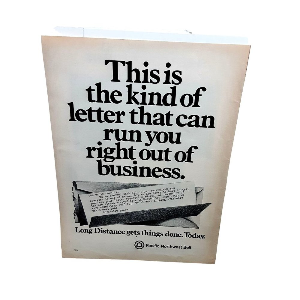 1973 Pacific Northwest Bell Long Distance Telephone Print Ad vintage 70s